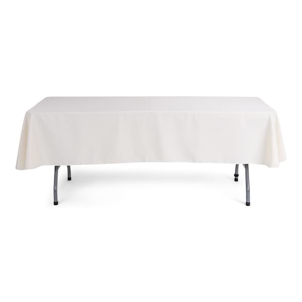 Atlas Commercial Products 60" x 102" Polyester Tablecloth, Ivory PY-60x102-02 - main
